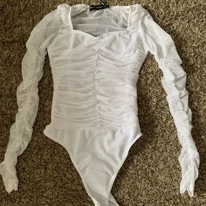 NWT PrettyLittleThing Lace Ruffle Bodysuit